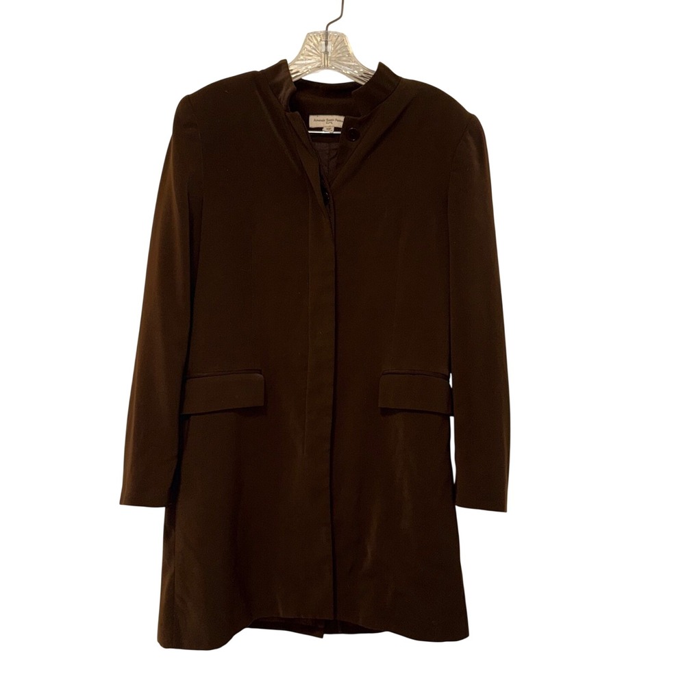 Amanda Smith Vintage Y2K Longline Blazer Women 10P Brown Polyester
